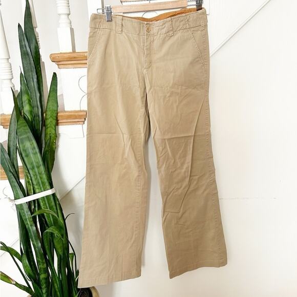 Vince Tan Cotton Blend Flat Front Button & Zip Closure Wide Leg Pants Size 2 - Picture 1 of 6